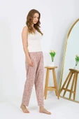 Akbeniz Kadın Penye Çiçek Desenli Tek Alt Pijama 27531 Pudra - 2