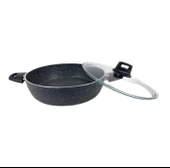 Eda ZK-025 Zetra 30 cm Granit Basık Tencere Gri - 1