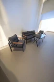 Pimango Pi elize Bahçe Balkon Mobilyası Antrasit 3+1+1 ve Perla Masa - 1