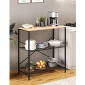 Eportatif Çok Amaçlı Mutfak Rafı Bangosu Masa Geniş Çam 1439 - 1