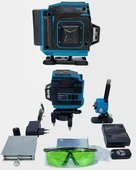 Plus Çift Akülü 12 Köşe 360° 58Vf Otomatik Hizalamalı Lazer Metre (Mavi) EEA302 (B) - 4