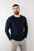 Likralı Erkek Lacivert Sweatshirt - 5