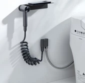 Taharatmatik Bide Sprey Yıkama Sistemi Manyetik Askı ve Etejerli Gun Grey H707GR - 5