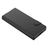 Galaxy Z Fold 6 Kılıf Suni Deri Tasarımlı Magnetik Tokalı ve Kartlıklı  Kıpta Zegna Kapak - 4