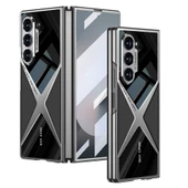 Galaxy Z Fold 6 Kılıf Ultra İnce Kamera Korumalı PC + Deri Arka Yüzey  X-Pro Kapak - 1