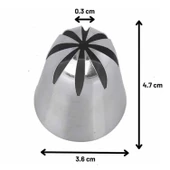 Büyük Boy Kapalı Yıldız 8 Diş Krema Duyu 36x3x47 Mm | İthal Krema Torbası Hediye (DY-902) - 3