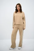 Kadın Rahat Kalıp Uzun Kollu Şeritli Bol Paça Eşofman Takımı 4120-25 - 10