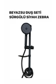 Bereket Hırdavat Beyazsu Beyazsu Sürgülü Full Siyah Duş Seti - 1