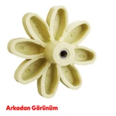 Plastik Papatya Gülücüklü Aytaşı Krem Mobilya Çoçuk Odası Dolabı Kapak Kulpu Çekmece Kulbu 1 ADET thumbnail 6