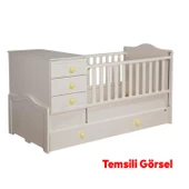 Plastik Papatya Gülücüklü Aytaşı Krem Mobilya Çoçuk Odası Dolabı Kapak Kulpu Çekmece Kulbu 1 ADET thumbnail 8