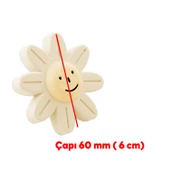 Plastik Papatya Gülücüklü Aytaşı Krem Mobilya Çoçuk Odası Dolabı Kapak Kulpu Çekmece Kulbu 1 ADET thumbnail 2