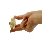 Plastik Papatya Gülücüklü Aytaşı Krem Mobilya Çoçuk Odası Dolabı Kapak Kulpu Çekmece Kulbu 1 ADET thumbnail 4