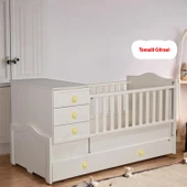 Plastik Papatya Gülücüklü Aytaşı Krem Mobilya Çoçuk Odası Dolabı Kapak Kulpu Çekmece Kulbu 1 ADET thumbnail 3