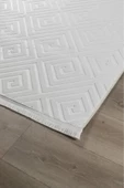 Hermes Vl Delux Halı Düz Saçaklı Oturma Odası, Mutfak, Antre, Koridor Halısı Krem - 1