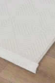 Kaymaz Tabanlı Yıkanabilir Valentina Premium Elit Bukle Oturma Odası, Salon, Mutfak Halısı Krem - 1