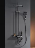 Creavit PIANO Tepe Duş Sistemi Termostatik Gun Grey / Metalik Gr - 3