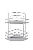 Metal 2 Katlı Krom Beşgen Banyo Köşeliği Şampuanlık Organizer - 1