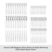 Karaca 316 Premium Dora Platin 12 Kişilik 84 Parça Çatal Kaşık Bıçak Takımı - 3
