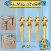 Damla Plastik 4 Adet Sehpa Ayağı 42 cm Gold Altın Orta Sehpası Ayak Zigon Sehpa Mobilya Ayakları thumbnail 1