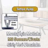 Damla Plastik 4 Adet Sehpa Ayağı 42 cm Gümüş Orta Sehpası Ayak Zigon Sehpa Mobilya Ayakları Gri - 3
