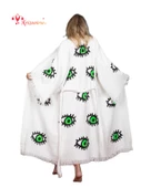 Bornoz ,Plaj Kıyafeti,Kimono , Kaftan ,Sabahlık  Neon Göz Desen Baskılı - 1