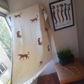 Plaj Havlusu ,Banyo Havlusu ,Peştamal ,Koltuk örtüsü Baby Leopar Desen Baskılı - 3