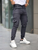 Pause Denim Slım Fıt Erkek Paça Lastikli Kargo Pantolon-6806 - 1