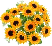 Nettenevime Yapay Çiçek Sunflower Ay Çiçeği Büyük Demet 12 Dallı 50cm thumbnail 1