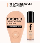 Flormar Invisible Cover HD Foundation 040 Light Ivory - 3