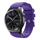 22MM Gear S3 Watch 4 -GT2 GT2E 46MM Kayış,Kordon Silikon Kayış Kordon Mor thumbnail 1