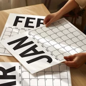 Sürekli Takvim, 12 Aylık Tarihsiz Takvim, Aylık Planlayıcı Takvim, A4, 33x48 cm, Undated Monthly Wall Planner, Wall Cale thumbnail 3