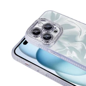 Apple iPhone 15 Pro Max Kılıf Airbagli Parlak Taş Detay Tasarımlı  Esila Kapak - 7