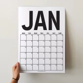 Sürekli Takvim, 12 Aylık Tarihsiz Takvim, Aylık Planlayıcı Takvim, A4, 33x48 cm, Undated Monthly Wall Planner, Wall Cale thumbnail 2