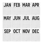 Sürekli Takvim, 12 Aylık Tarihsiz Takvim, Aylık Planlayıcı Takvim, A4, 33x48 cm, Undated Monthly Wall Planner, Wall Cale thumbnail 7