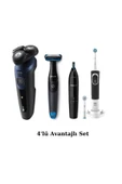 PHİLİPS Elektronik Damat Bohçası 4'Lü Set - Tıraş Makinesi-Banyo Vücut Bakım-Kulak/Burun-Şarjlı Diş Fırçası - 1