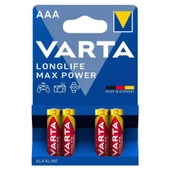 Varta Longlife Max Power Alkalin AAA İnce Kalem Pil 4'lü - 1
