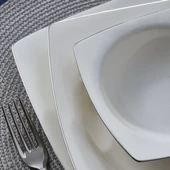 GÜRAL PORSELEN Caroline 62 Parça 12 Kişilik Kare Yemek Takımı Gümüş Yaldız 220 thumbnail 4