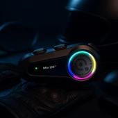 Mioji Mio 120 2x RGB 1000mAh IPX6 1500m 2 Kişilik Kask Intercom Motosiklet Bluetooth Kulaklık - Siyah thumbnail 4