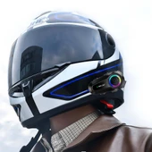 Mioji Mio 120 2x RGB 1000mAh IPX6 1500m 2 Kişilik Kask Intercom Motosiklet Bluetooth Kulaklık - Siyah thumbnail 2