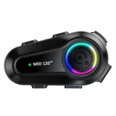 Mioji Mio 120 2x RGB 1000mAh IPX6 1500m 2 Kişilik Kask Intercom Motosiklet Bluetooth Kulaklık - Siyah thumbnail 6