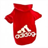 Kırmızı Adidog Kapşonlu Sweatshirt, Orta ve Büyük Irklar İçin - 3