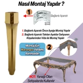 Nehir Plastik Sehpa Ayağı 40 cm Gold Renk Orta Ayak Zigon Sehpa Mobilya Masa Ayakları Altın 1 Adet - 5