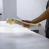 Nehir Plastik Sehpa Ayağı 40 cm Krem Altın Orta Ayak Zigon Sehpa Mobilya Masa Ayakları Gold 1 Adet - 7