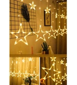Dekoratif Yıldızlı Saçaklı 12 Adet Yıldız Ev Ofis Yılbaşı Lambası Aydınlat Günışığı 5 Metre - 3