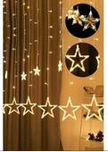 Dekoratif Yıldızlı Saçaklı 12 Adet Yıldız Ev Ofis Yılbaşı Lambası Aydınlat Günışığı 5 Metre - 2