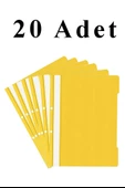 20 Adet A4 Sarı Telli Dosya 1 Paket Ekonomik Kaliteli Telli Dosya Ofis Büro Okul - 1