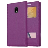 Samsung Galaxy J3 Pro Uyumlu Pencereli Kapaklı Magnum Kılıf thumbnail 2