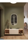 Led Işıklı Oval/Kapsül Model Dekoratif Duvar Aynası, Modern Eşsiz Ayna, Ayna Duvar Dekorasyon Ürünü - 4
