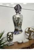 Kelebek Etekli Kadın Dekoratif Duvar Aynası, Tam Boy Ayna, Modern Ev Aynası - 5