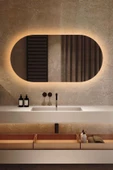 Led Işıklı - Gün Işığı Rengi - Modern Dekoratif Duvar Aynası - 2